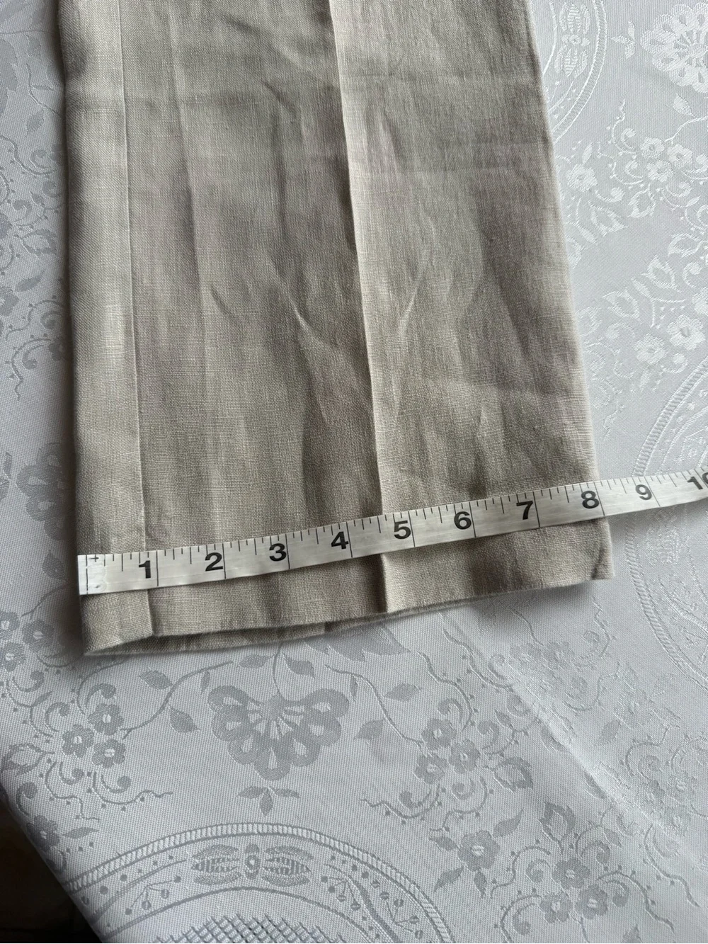 BLUE Saks Fifth Avenue Tan 100% Linen Casual Pants Elastic Waist Men’s Size 32
